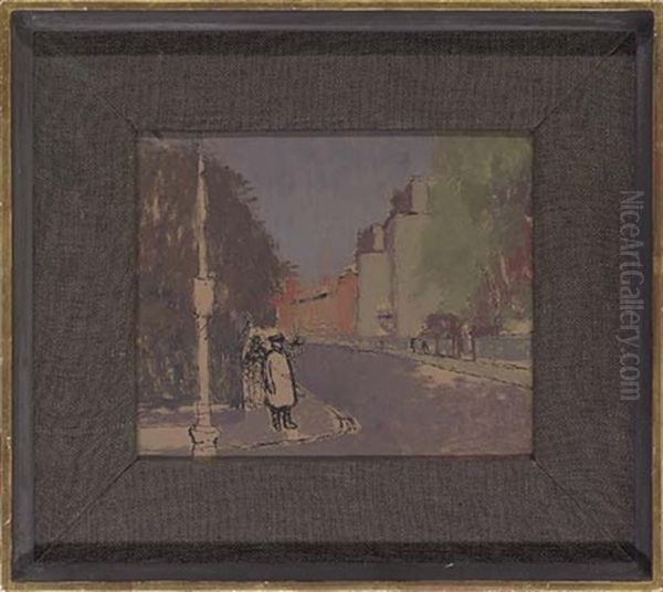 Street Corner, Chelsea Oil Painting by Morland Lewis