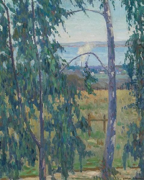 Looking Through The Trees Oil Painting by Phillips Frisbee Lewis