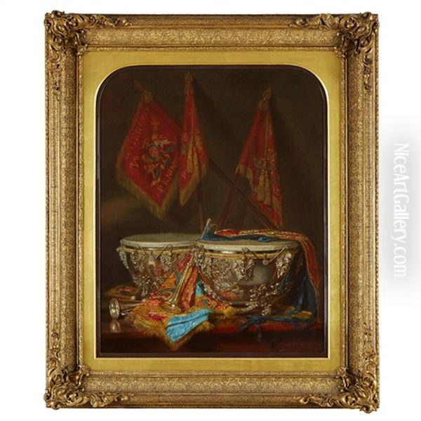 The Insignia And Drums Of The Household Cavalry Oil Painting by Thomas Noyes Lewis