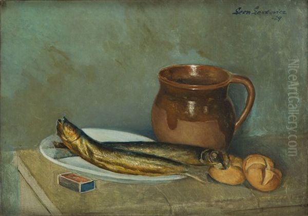 Still Life With Jug Oil Painting by Leon Lewkowicz