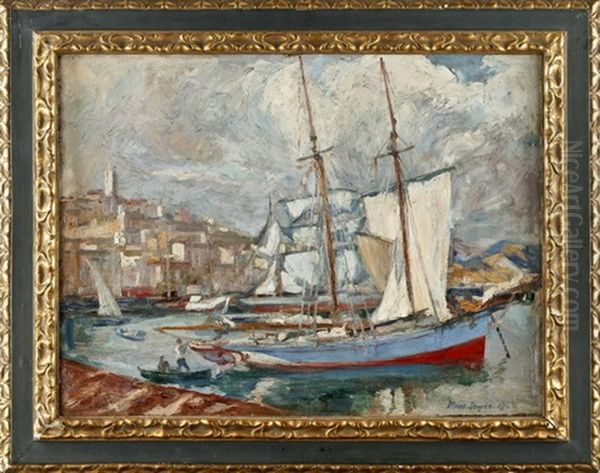 Sudlicher Bootshafen Oil Painting by Kurt Leyde