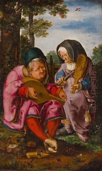 Die Musizierenden Alten Oil Painting by Lucas Van Leyden