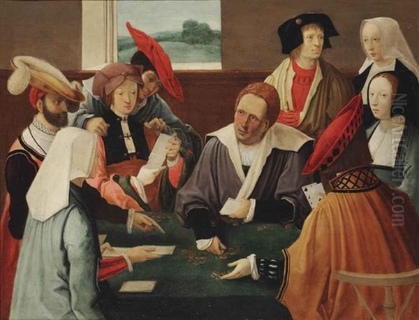 The Card Players Oil Painting by Lucas Van Leyden