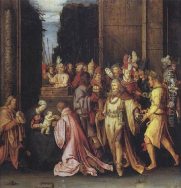 L'adoration Des Mages Oil Painting by Lucas Van Leyden