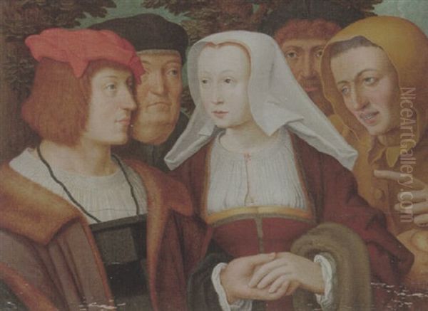 The Betrothal Oil Painting by Lucas Van Leyden