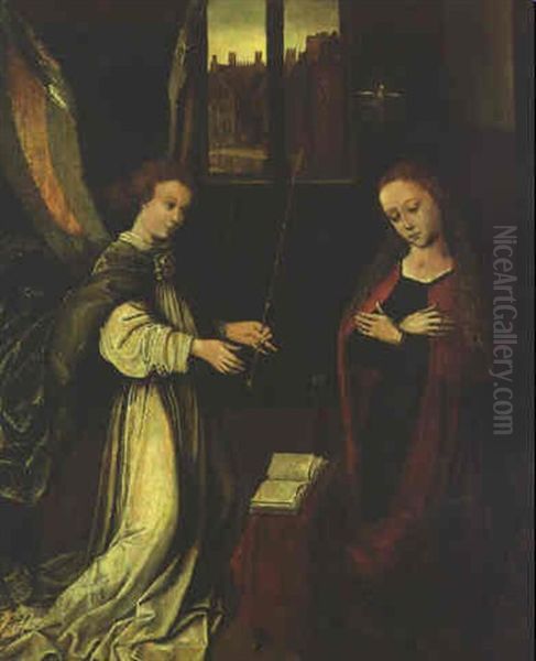 The Annunciation Oil Painting by Lucas Van Leyden