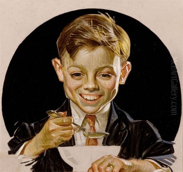 Starting The Day, W.k. Kellogg Co. Advertisement Oil Painting by Frank Xavier Leyendecker