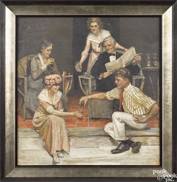 Llustration For Hires Root Beer Oil Painting by Johann Joseph Leyendecker