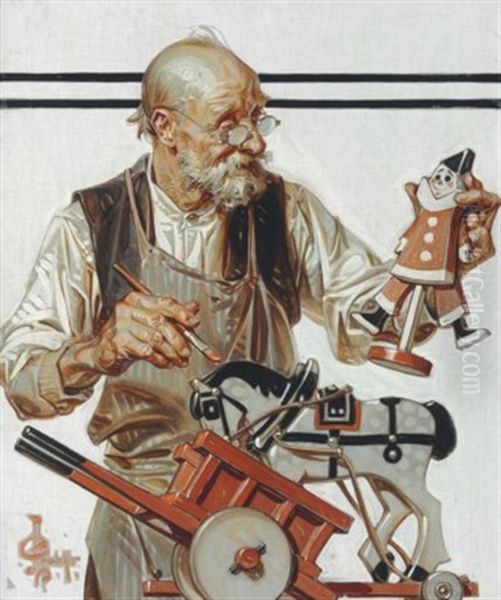 The Toymaker Oil Painting by Joseph Christian Leyendecker