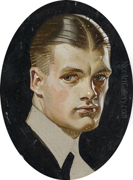 Portrait Of Charles Beach As The Arrow Collar Man Oil Painting by Joseph Christian Leyendecker