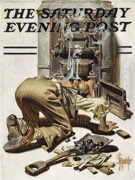 Stoking The Furnace Oil Painting by Joseph Christian Leyendecker