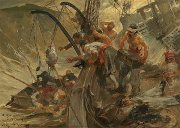 Pirates Load, Probable Interior Magazine Illustration Oil Painting by Joseph Christian Leyendecker