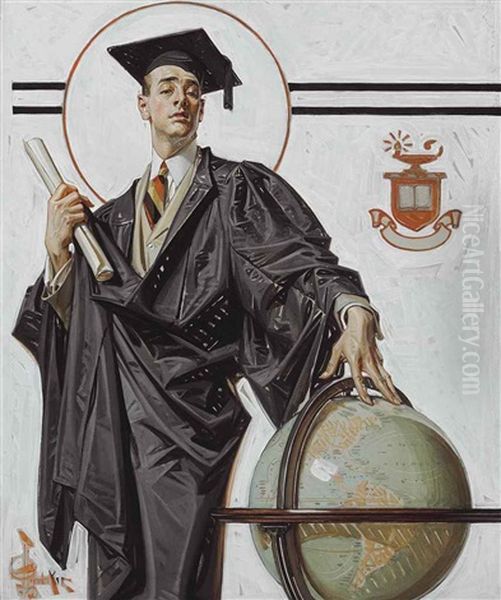 June Graduate Oil Painting by Joseph Christian Leyendecker