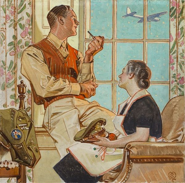 Soldier At Home Oil Painting by Joseph Christian Leyendecker