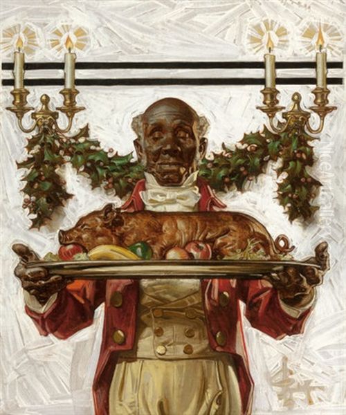 Christmas Dinner, The Saturday Evening Post Cover, December 2, 1911 Oil Painting by Joseph Christian Leyendecker