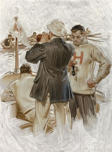 Harvard Crew Team, Howard Watch Company Advertisement Oil Painting by Joseph Christian Leyendecker