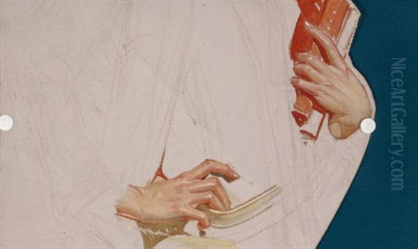 Study Of Hands Oil Painting by Joseph Christian Leyendecker