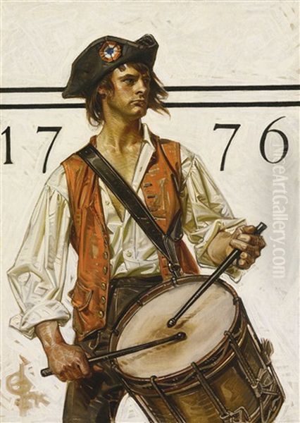 Drummer: Spirit Of 76 Oil Painting by Joseph Christian Leyendecker