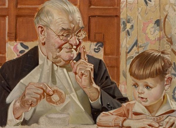 Some Folks Frown On It, But It's A Lot Of Fun, Pan American Coffee Preliminary Advertisement Oil Painting by Joseph Christian Leyendecker