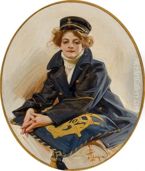 Sailor Girl Oil Painting by Joseph Christian Leyendecker