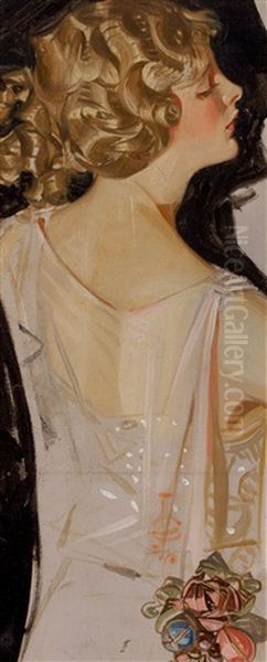 Profile Of A Young Woman Oil Painting by Joseph Christian Leyendecker