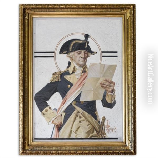 George Washington (cover For The Saturday Evening Post) Oil Painting by Joseph Christian Leyendecker