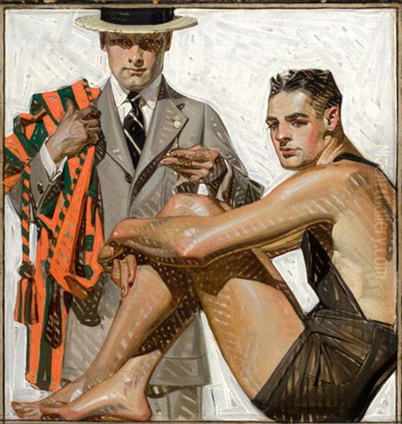 Record Time, Cool Summer Comfort, House Of Kuppenheimer Ad Illustration Oil Painting by Joseph Christian Leyendecker