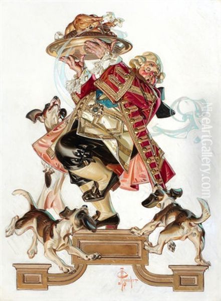 Bringing In The Turkey Oil Painting by Joseph Christian Leyendecker