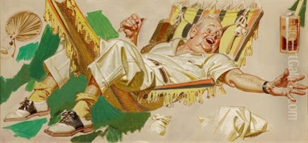 Man In Hammock (study) by Joseph Christian Leyendecker