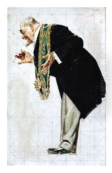 Diplomat Bowing Oil Painting by Joseph Christian Leyendecker