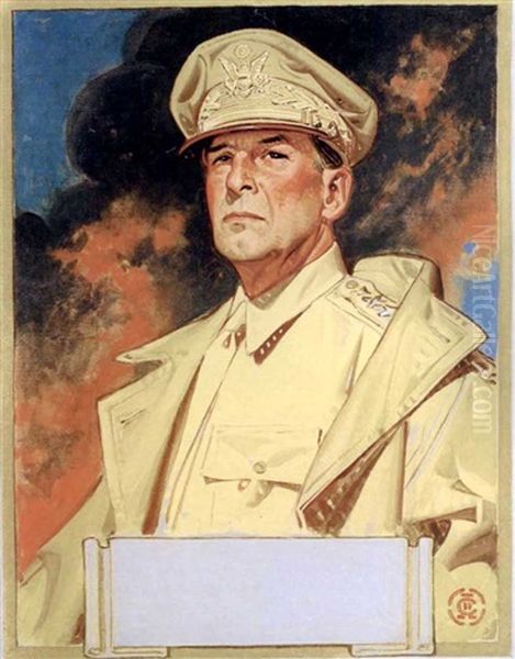 General Douglas Macarthur Oil Painting by Joseph Christian Leyendecker