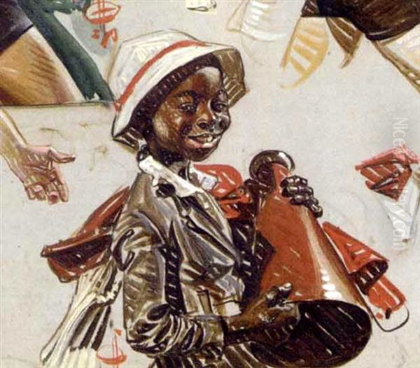 The Little Cheerleader Oil Painting by Joseph Christian Leyendecker