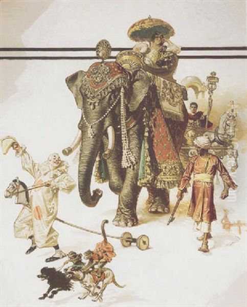 Raj Circus Fantasy Oil Painting by Joseph Christian Leyendecker