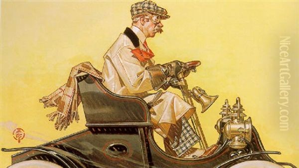 Old Timer Oil Painting by Joseph Christian Leyendecker