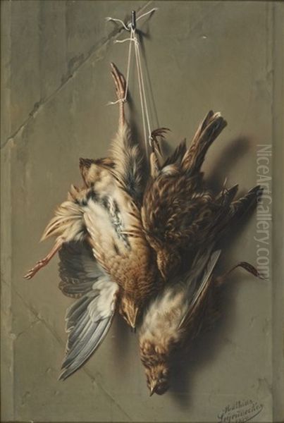 Cailles Et Alouettes Oil Painting by Mathias Leyendecker