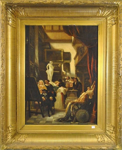 Chez L'antiquaire Oil Painting by Hendrik Jan Augustyn Leys