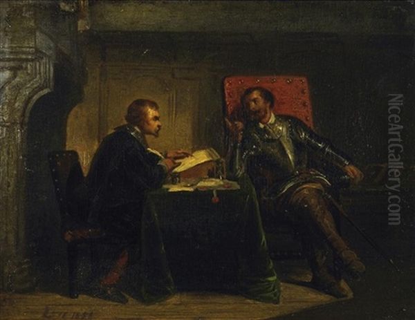 Beim Notar Oil Painting by Hendrik Jan Augustyn Leys