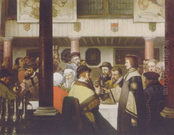 L'assemblee Des Notables Oil Painting by Hendrik Jan Augustyn Leys