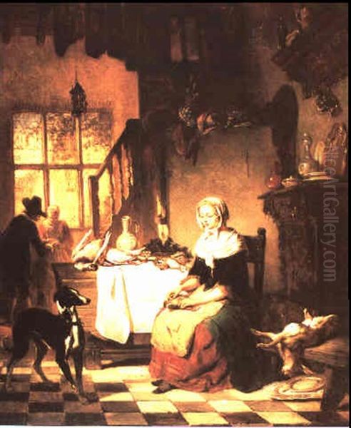 Dans La Cuisine Oil Painting by Hendrik Jan Augustyn Leys