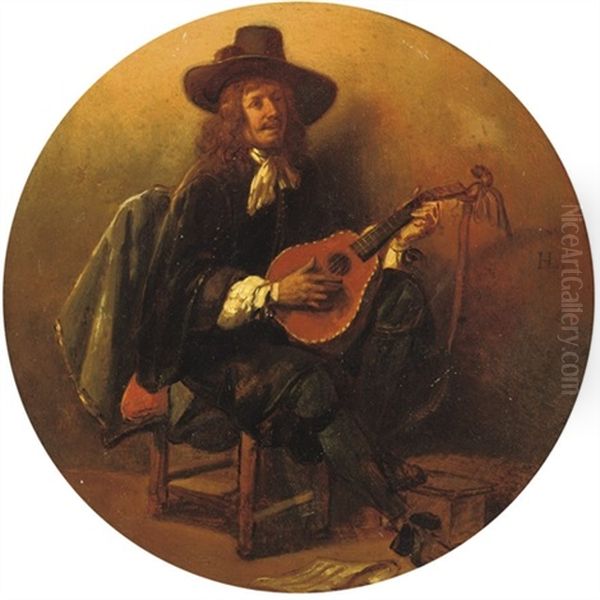 Le Chanteur Oil Painting by Jean Auguste Henri Baron Leys