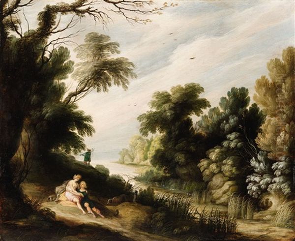 Landscape With Venus And Cupid Oil Painting by Gysbrecht Leytens