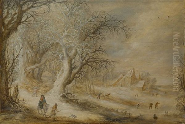 Winterlandschaft Mit Heiliger Familie Auf Der Flucht Nach Agypten Oil Painting by Gysbrecht Leytens