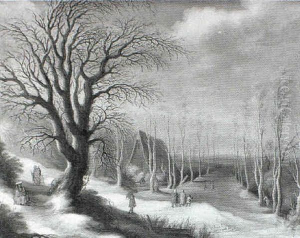 Paysage De Neige Oil Painting by Gysbrecht Leytens