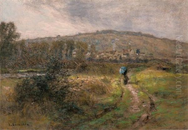 Chemin Face A Charteves Oil Painting by Leon Augustin L'Hermitte