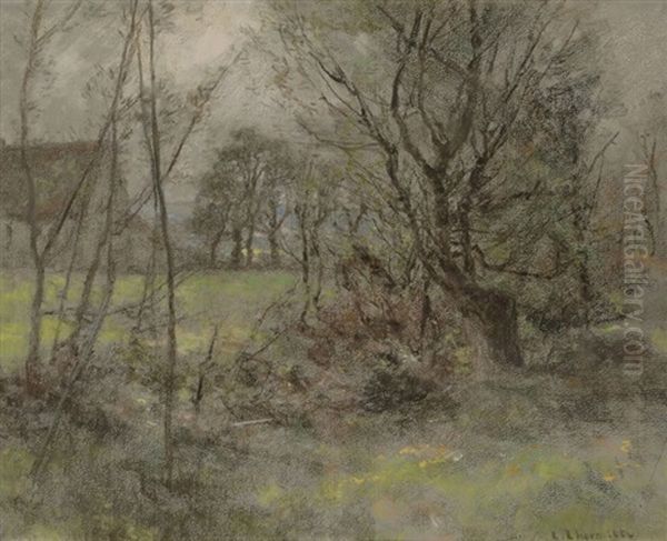 Paysage Pres De La Ferme Oil Painting by Leon Augustin L'Hermitte