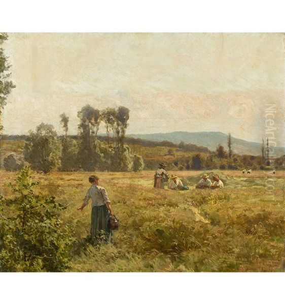 Le Repos Au Champ Oil Painting by Leon Augustin L'Hermitte