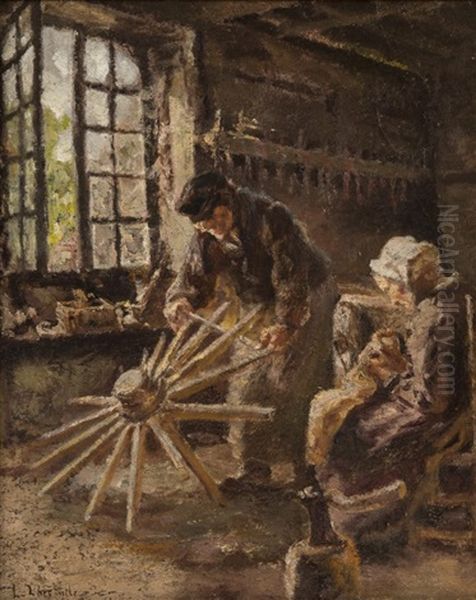 Working Day Oil Painting by Leon Augustin L'Hermitte