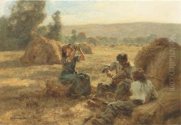 Le Gouter Oil Painting by Leon Augustin L'Hermitte