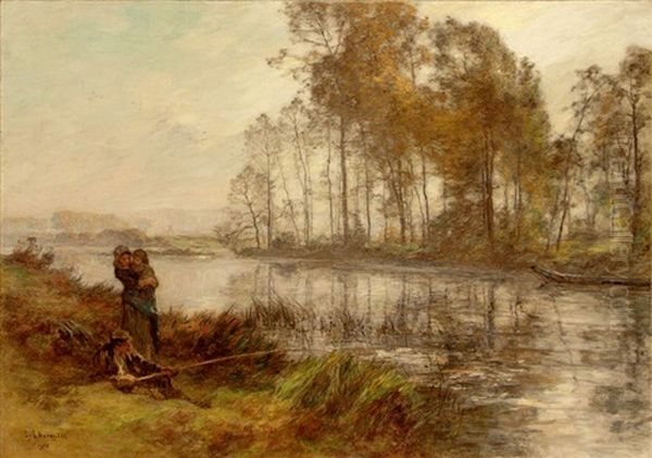 La Marne Oil Painting by Leon Augustin L'Hermitte