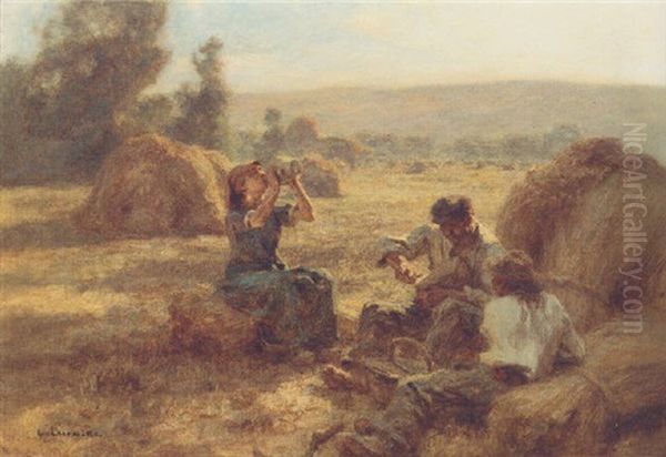 Le Gouter Oil Painting by Leon Augustin L'Hermitte